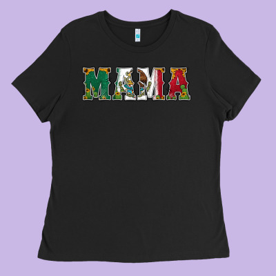 Mexican Flag Mama Ladies Tee Designed By Jasminsmagicworld