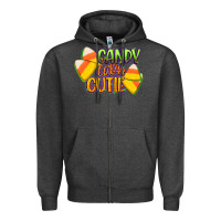 Charcoal Heather candy corn cutie Zipper Hoodie - CowGirlArtShop