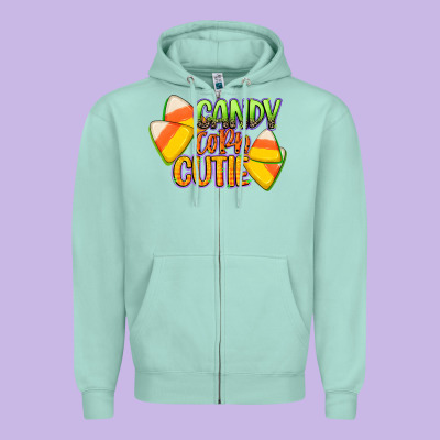 Candy Corn Cutie Zipper Hoodie Designed By Cowgirlartshop