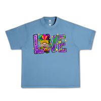 Pebble Blue Mardi Gras Love With Gnome Urban Heavy Tee - BundleAndBundleShop