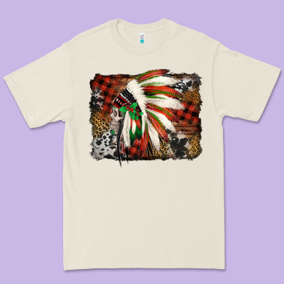 Indian Headdress Christmas Premium Tee Designed By Jasminsmagicworld