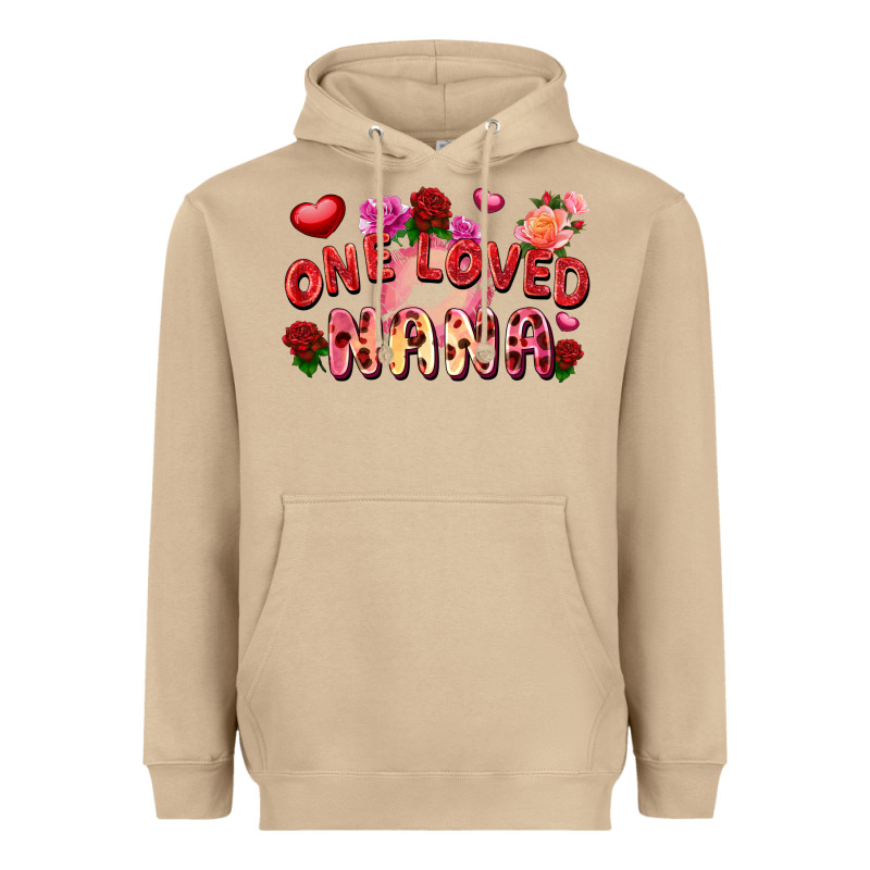 One Loved Nana Valentine's Day Heavyweight Hoodie by FaDigitalArtStudio | Teevron