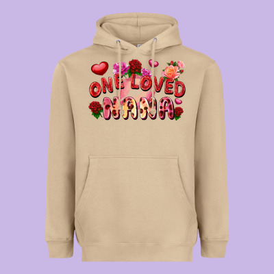 One Loved Nana Valentine's Day Heavyweight Hoodie Designed By Fadigitalartstudio