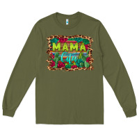 Army Green mama cita serape background Long Sleeve Tee - BarkalooDesign