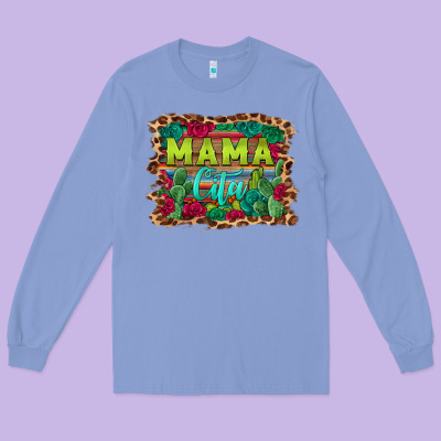 Mama Cita Serape Background Long Sleeve Tee Designed By Barkaloodesign