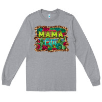 Heather Grey mama cita serape background Long Sleeve Tee - BarkalooDesign