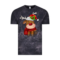 Cloud Black christmas baby deer Vintage Tee - MaliasSmallBusiness