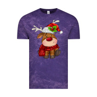 Cloud Purple christmas baby deer Vintage Tee - MaliasSmallBusiness