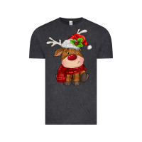 Vintage Black christmas baby deer Vintage Tee - MaliasSmallBusiness