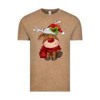 Vintage Coffee christmas baby deer Vintage Tee - MaliasSmallBusiness