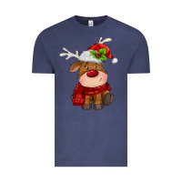 Vintage Denim christmas baby deer Vintage Tee - MaliasSmallBusiness