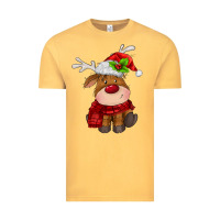Vintage Mustard christmas baby deer Vintage Tee - MaliasSmallBusiness