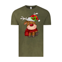 Vintage Olive christmas baby deer Vintage Tee - MaliasSmallBusiness
