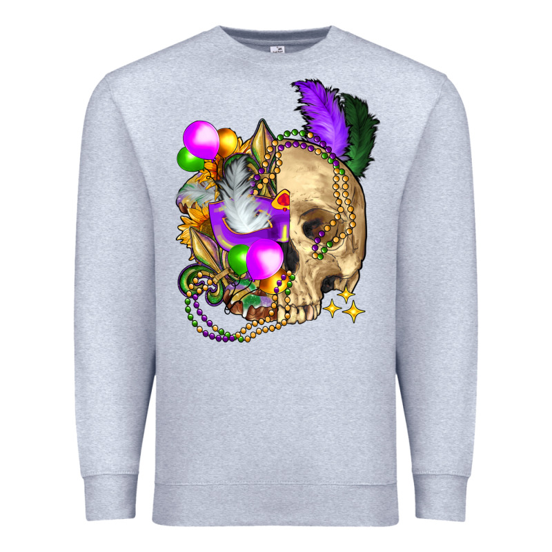 Mardi Gras Skull Premium Sweatshirt by FaDigitalArtStudio | Teevron