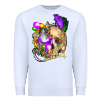 White mardi gras skull Premium Sweatshirt - FaDigitalArtStudio