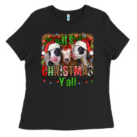 Black it's christmas y'all heifers Ladies Tee - Jasminsmagicworld