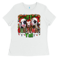 White it's christmas y'all heifers Ladies Tee - Jasminsmagicworld