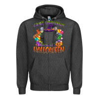 Charcoal Heather candy countdown days till halloween Zipper Hoodie - CowGirlArtShop