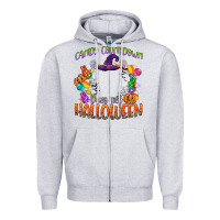 Heather Grey candy countdown days till halloween Zipper Hoodie - CowGirlArtShop