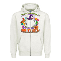 Oatmeal Heather candy countdown days till halloween Zipper Hoodie - CowGirlArtShop