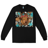 Black western roses cow Long Sleeve Tee - RanaPortraitStore