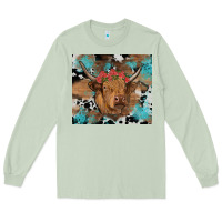 Matcha western roses cow Long Sleeve Tee - RanaPortraitStore