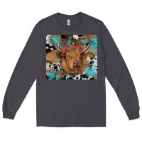 Smoke western roses cow Long Sleeve Tee - RanaPortraitStore