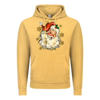 Vintage Mustard Christmas Santa Vintage Hoodie - MaliasSmallBusiness