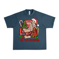 Midnight Navy Tis The Season Christmas Cakes Truck Urban Heavy Tee - BundleAndBundleShop