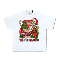 White Tis The Season Christmas Cakes Truck Urban Heavy Tee - BundleAndBundleShop
