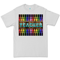 Dove Grey Teacher Crayons Premium Tee - LillyAllenDesigns