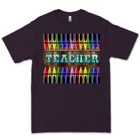 Plum Teacher Crayons Premium Tee - LillyAllenDesigns
