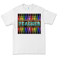 White Teacher Crayons Premium Tee - LillyAllenDesigns