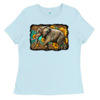 Western Sunflowers Elephant Ladies Tee | Teevron
