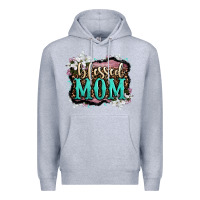 Heather Grey blessed mom Premium Hoodie - OliviaCreatesArt