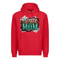 Red blessed mom Premium Hoodie - OliviaCreatesArt