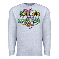 Heather Grey Beads and bling it's' a Mardi Gras thing Premium Sweatshirt - FaDigitalArtStudio