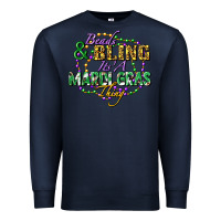 Navy Beads and bling it's' a Mardi Gras thing Premium Sweatshirt - FaDigitalArtStudio