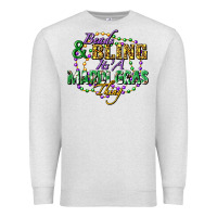 Oatmeal Heather Beads and bling it's' a Mardi Gras thing Premium Sweatshirt - FaDigitalArtStudio