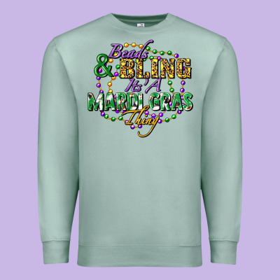 Beads And Bling It's' A Mardi Gras Thing Premium Sweatshirt Designed By Fadigitalartstudio