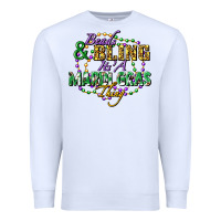 White Beads and bling it's' a Mardi Gras thing Premium Sweatshirt - FaDigitalArtStudio