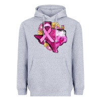 Heather Grey Texas Cancer Awareness map Heavyweight Hoodie - FaDigitalArtStudio