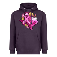 Plum Texas Cancer Awareness map Heavyweight Hoodie - FaDigitalArtStudio