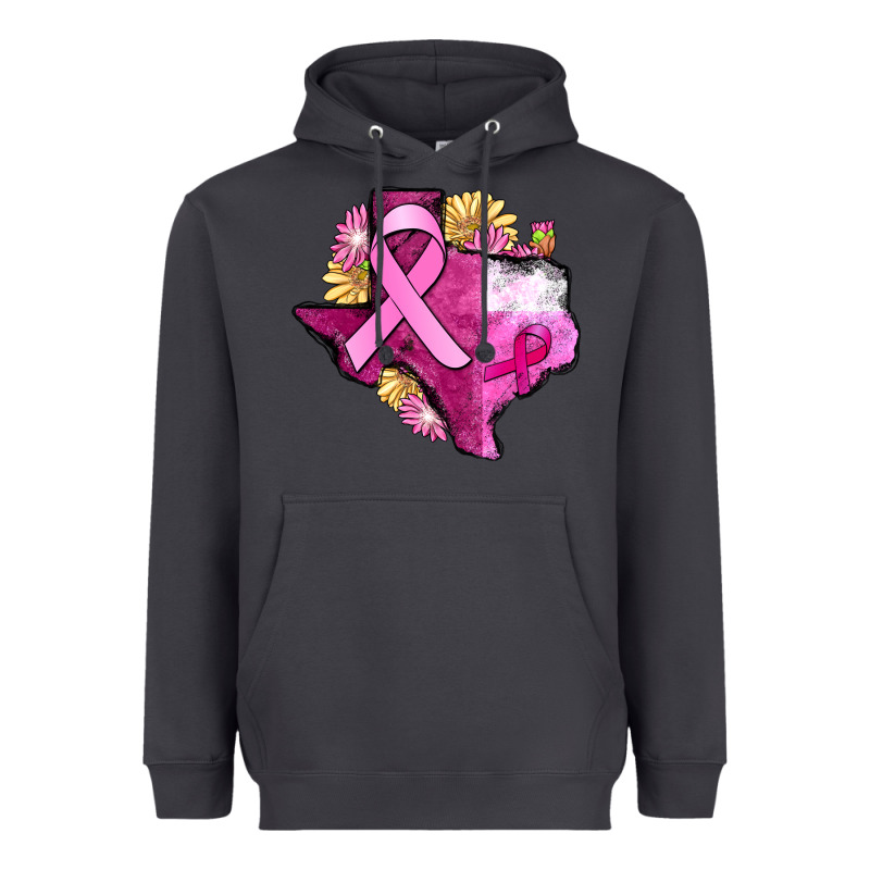 Texas Cancer Awareness Map Heavyweight Hoodie by FaDigitalArtStudio | Teevron