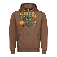 Chestnut stressed blessed pumpkin spice obsessed Zipper Hoodie - CowGirlArtShop
