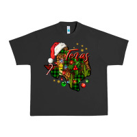Pigment Black Christmas Western Texas Map Urban Heavy Tee - BundleAndBundleShop