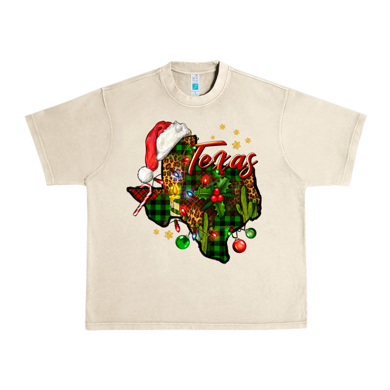 Christmas Western Texas Map Urban Heavy Tee by BundleAndBundleShop | Teevron