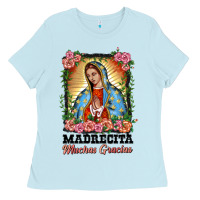 Baby Blue madrecita muchas gracias lady of Guadalupe Ladies Tee - BarkalooDesign