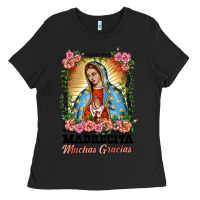 Black madrecita muchas gracias lady of Guadalupe Ladies Tee - BarkalooDesign