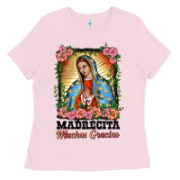 Bubblegum Pink madrecita muchas gracias lady of Guadalupe Ladies Tee - BarkalooDesign